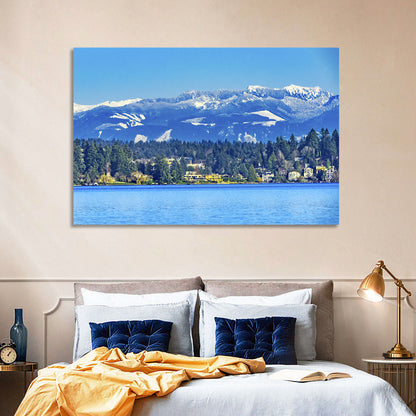 Lake Washington Snow-capped Peaks Wall Art