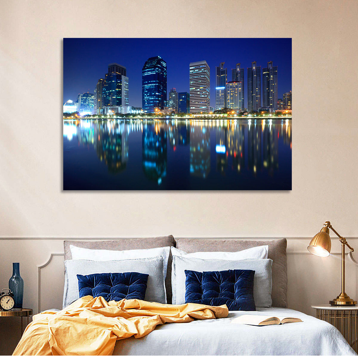 Benjakitti Park Night Skyline Wall Art