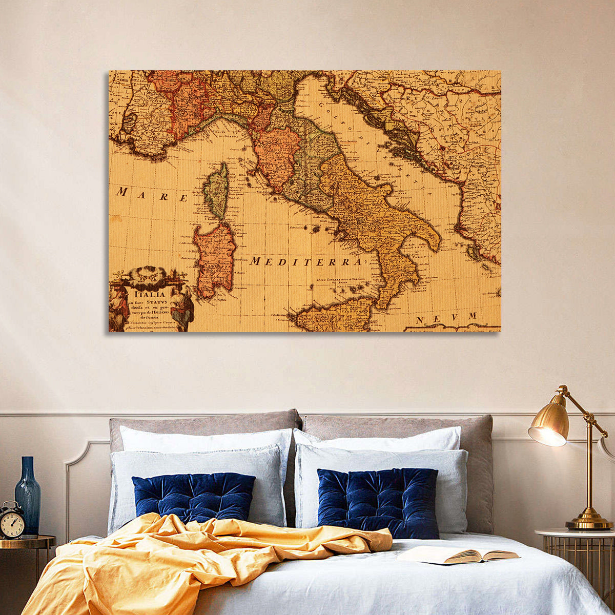 Antique Italian Map Wall Art