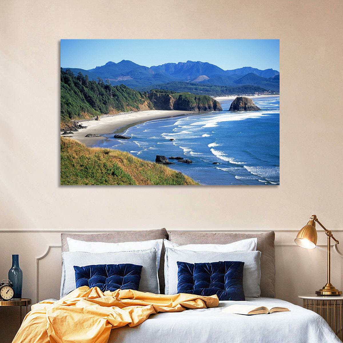 Ecola State Park Coastline Wall Art in a room, landscape