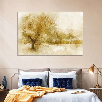 Sepia Orchard Pathway Wall Art