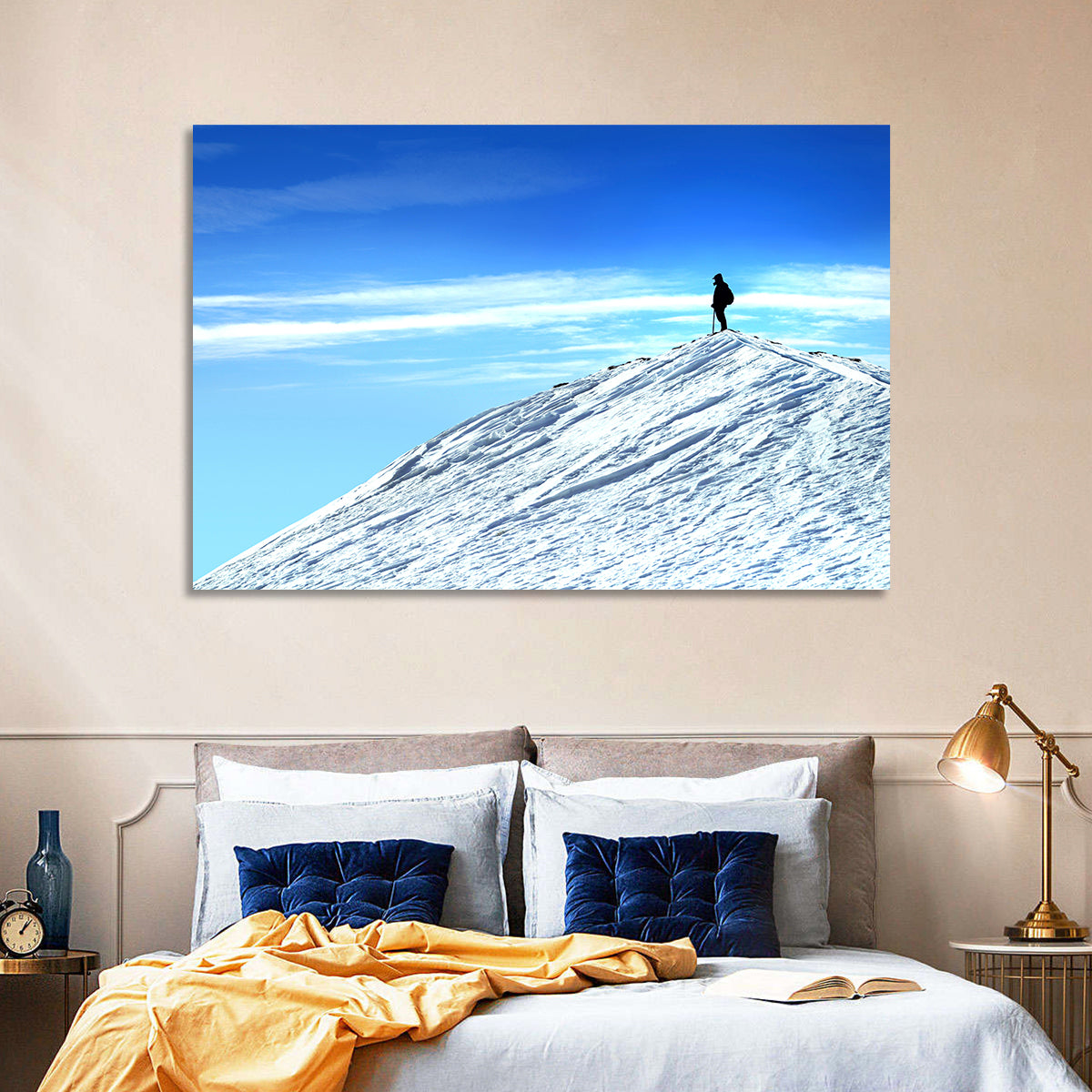 Mountaineer Summit Silhouette Wall Art