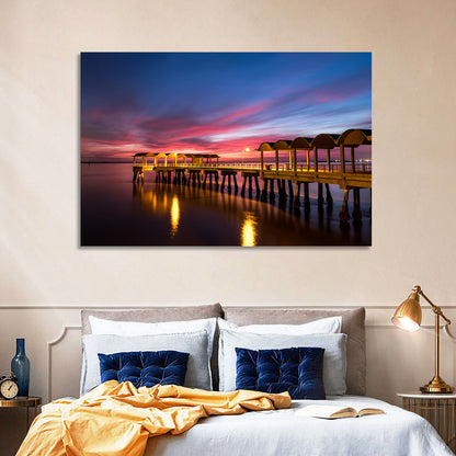 Twilight on Jekyll Island Pier Wall Art
