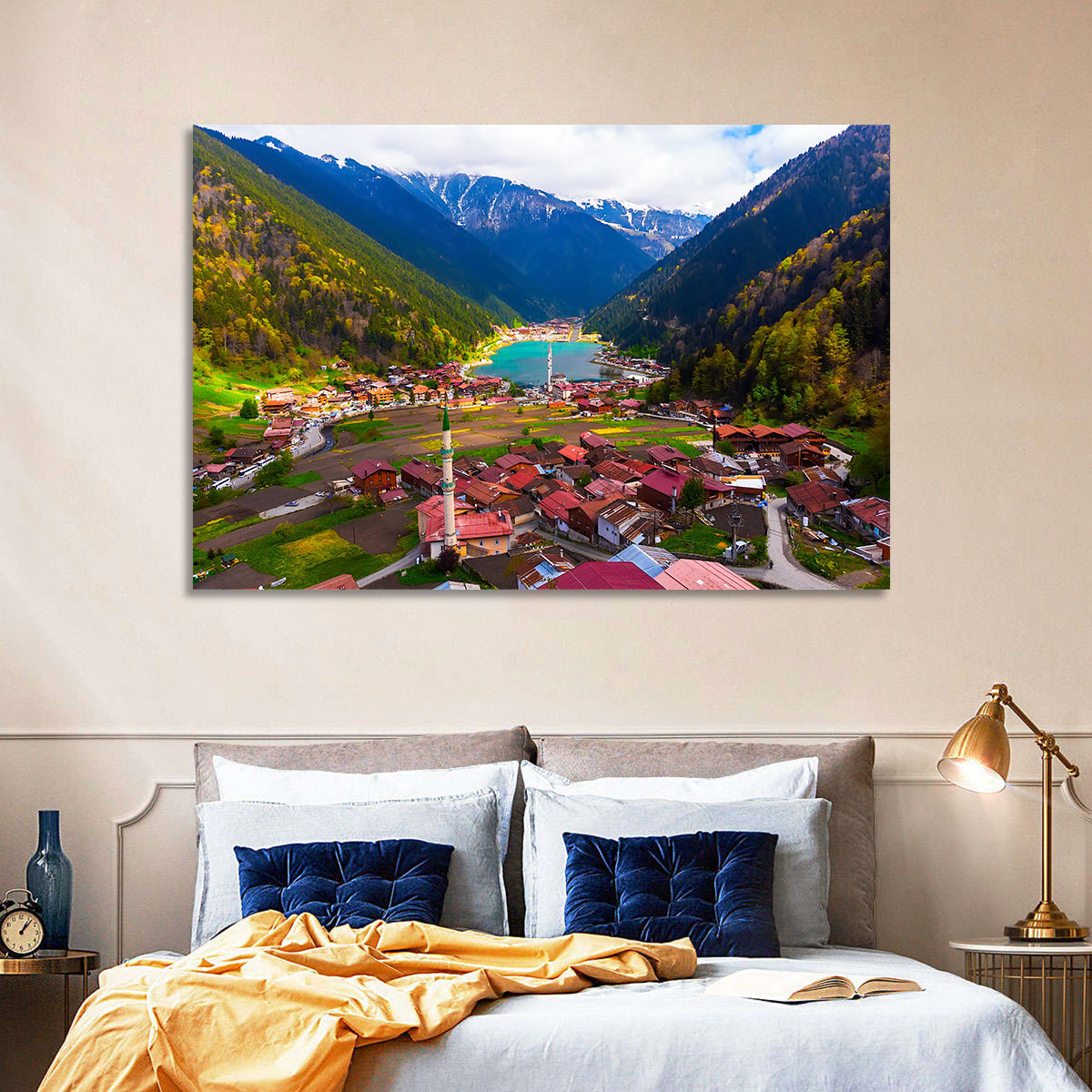 Uzungöl Village Overlook Wall Art in a room, landscape