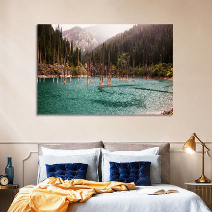 Kaindy Lake Submerged Spruces Wall Art