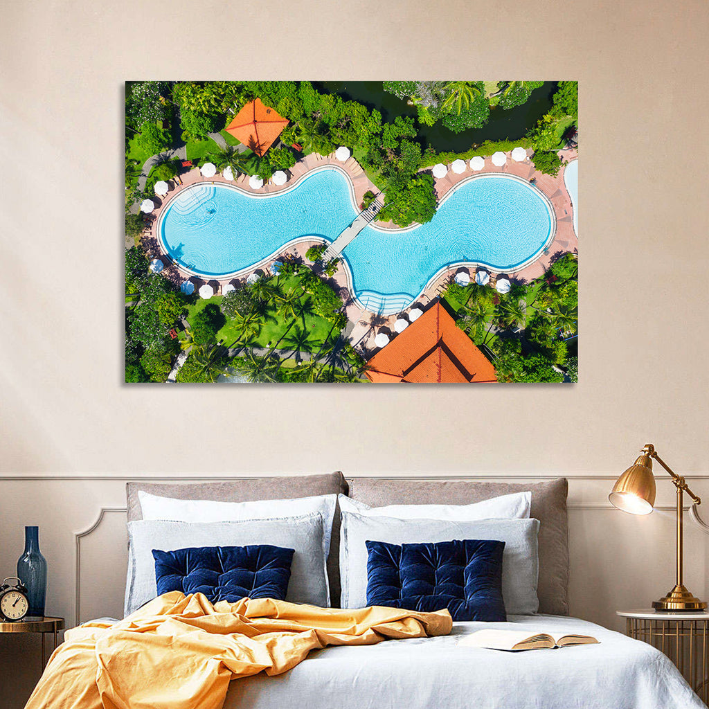 Aerial Figure Eight Resort Pool Wall Art