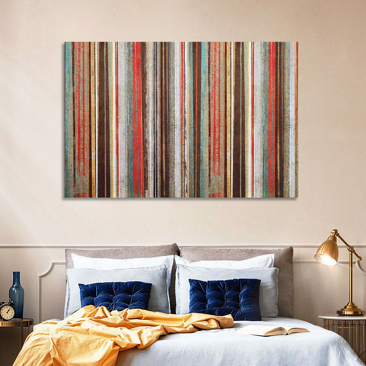 Layered Stripes Wall Art in a room, landscape