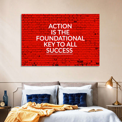 Key to Success on Red Brick Wall Art