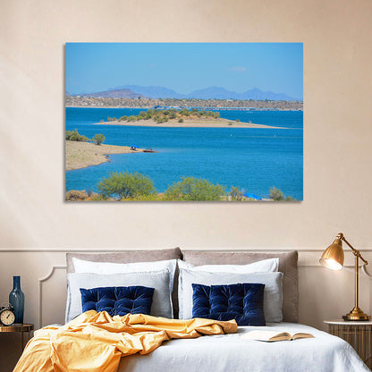 Lake Pleasant Shoreline with Boat Wall Art