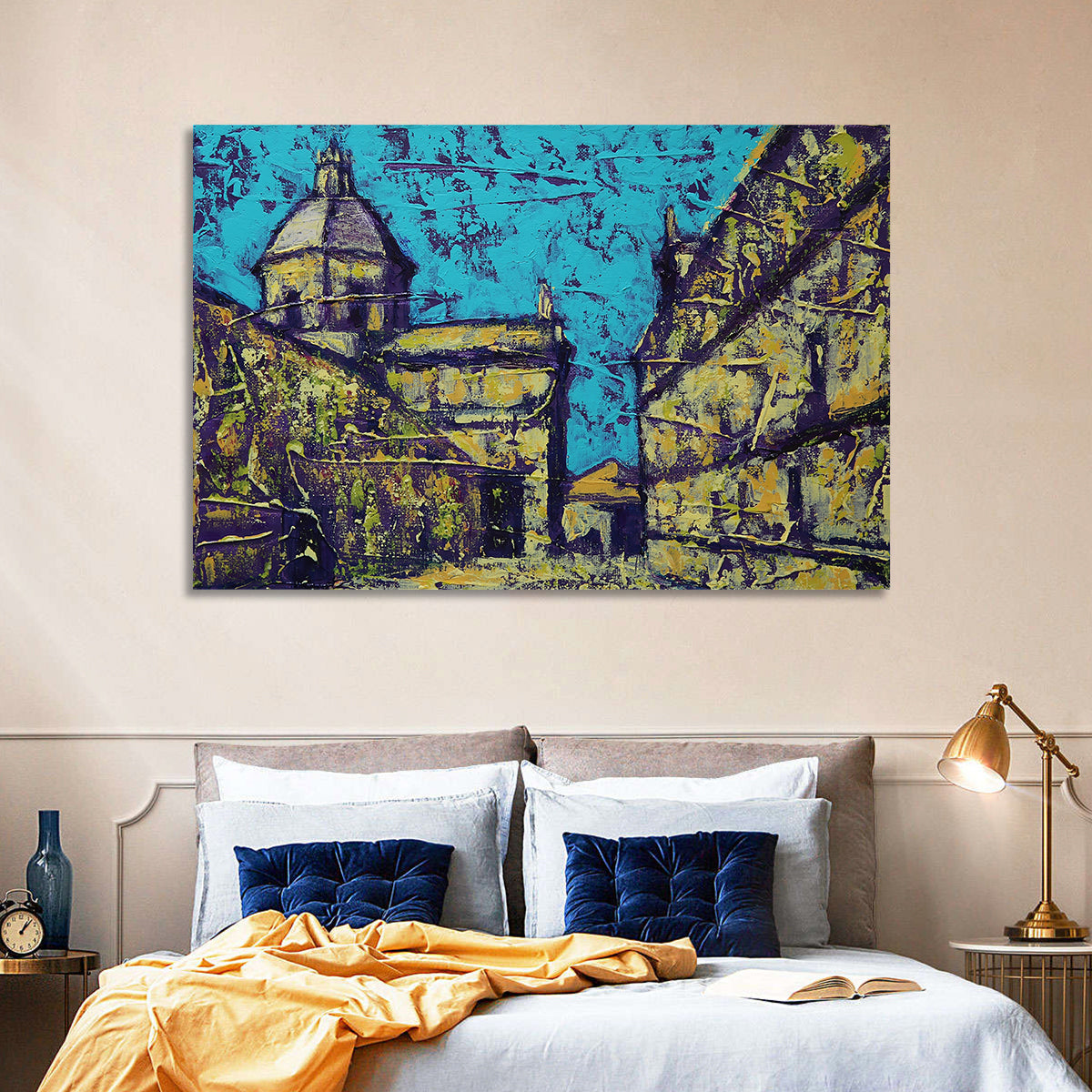 Las Agustinas Alleyway Abstraction Wall Art in a room, landscape