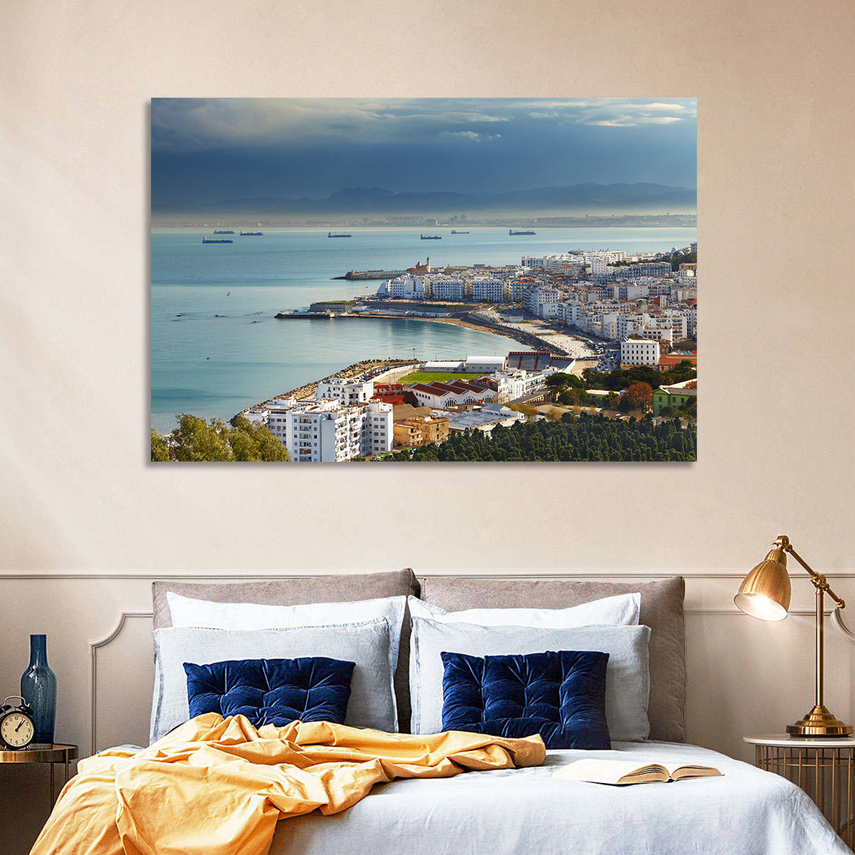 Bab El Oued Bay, Algiers Wall Art in a room, landscape