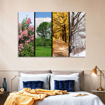 Four Seasons Tree Collage Wall Art