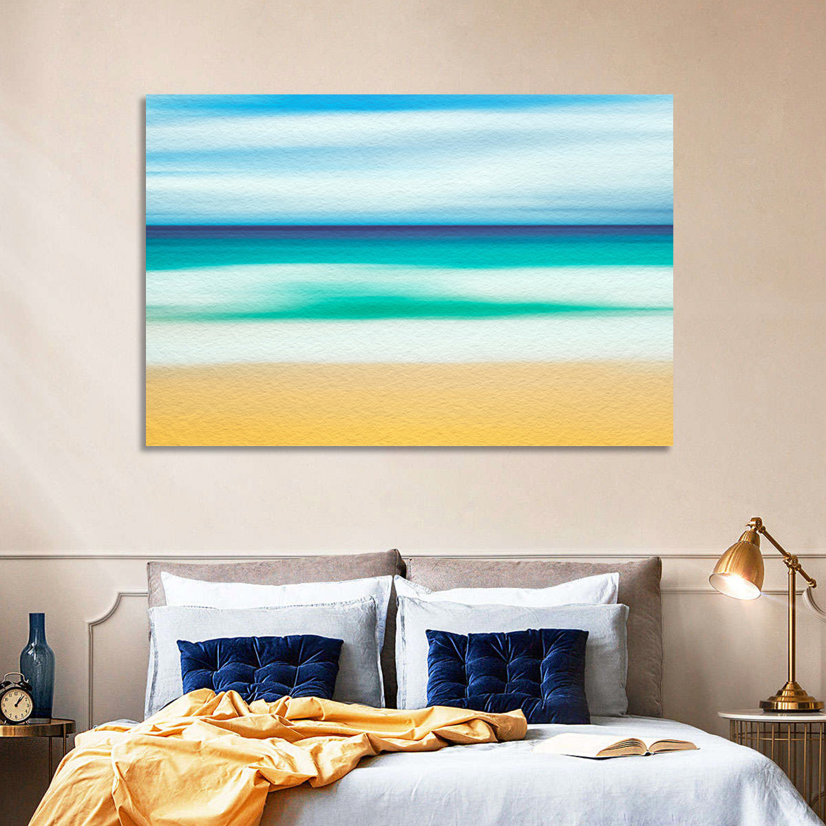 Sand and Surf Abstraction Wall Art in a room, landscape