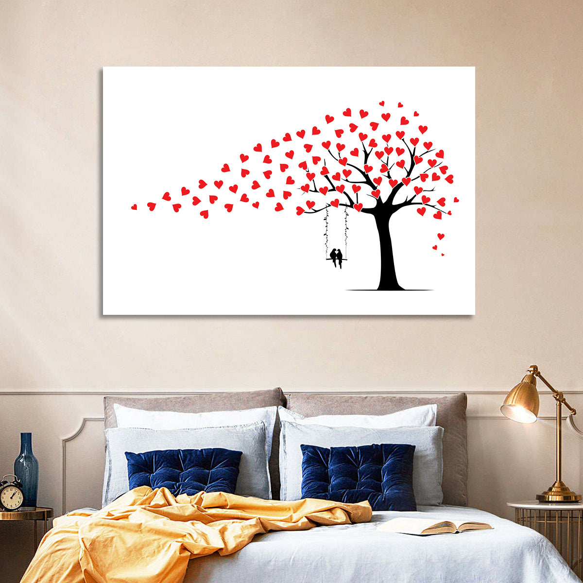 Heart Leaf Tree Silhouette Wall Art