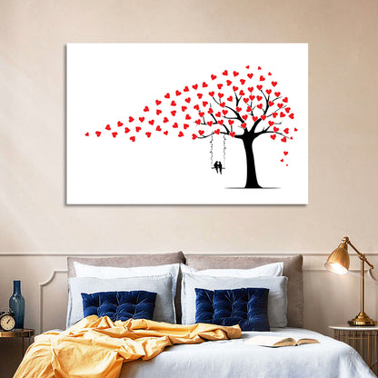 Heart Leaf Tree Silhouette Wall Art