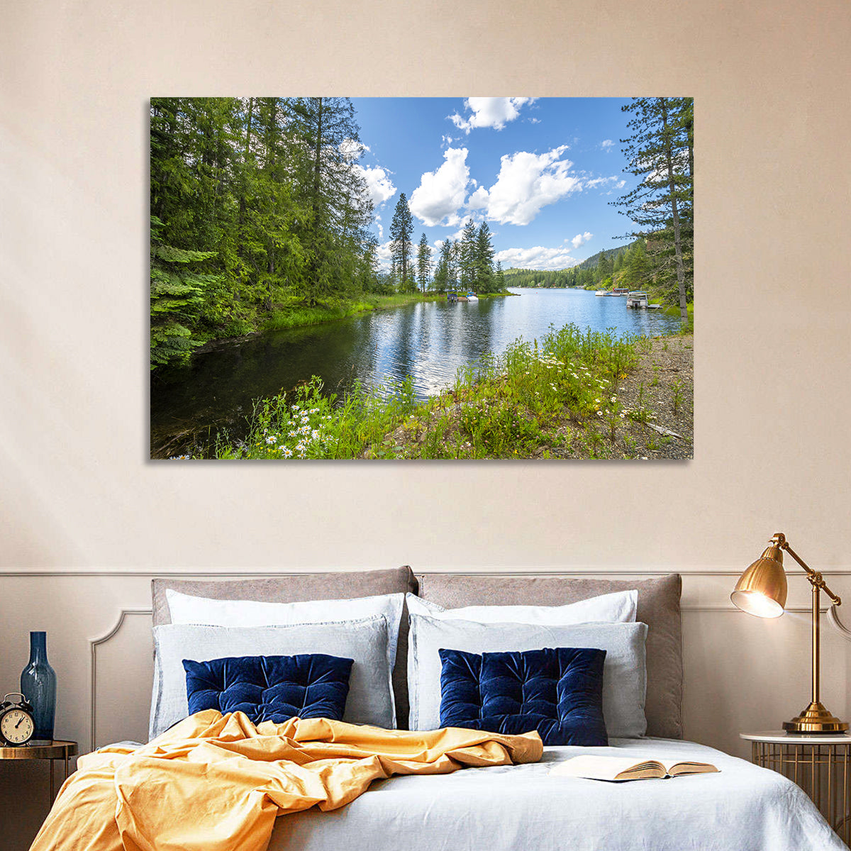 Lake Pend Oreille Wildflower View Wall Art