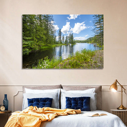 Lake Pend Oreille Wildflower View Wall Art