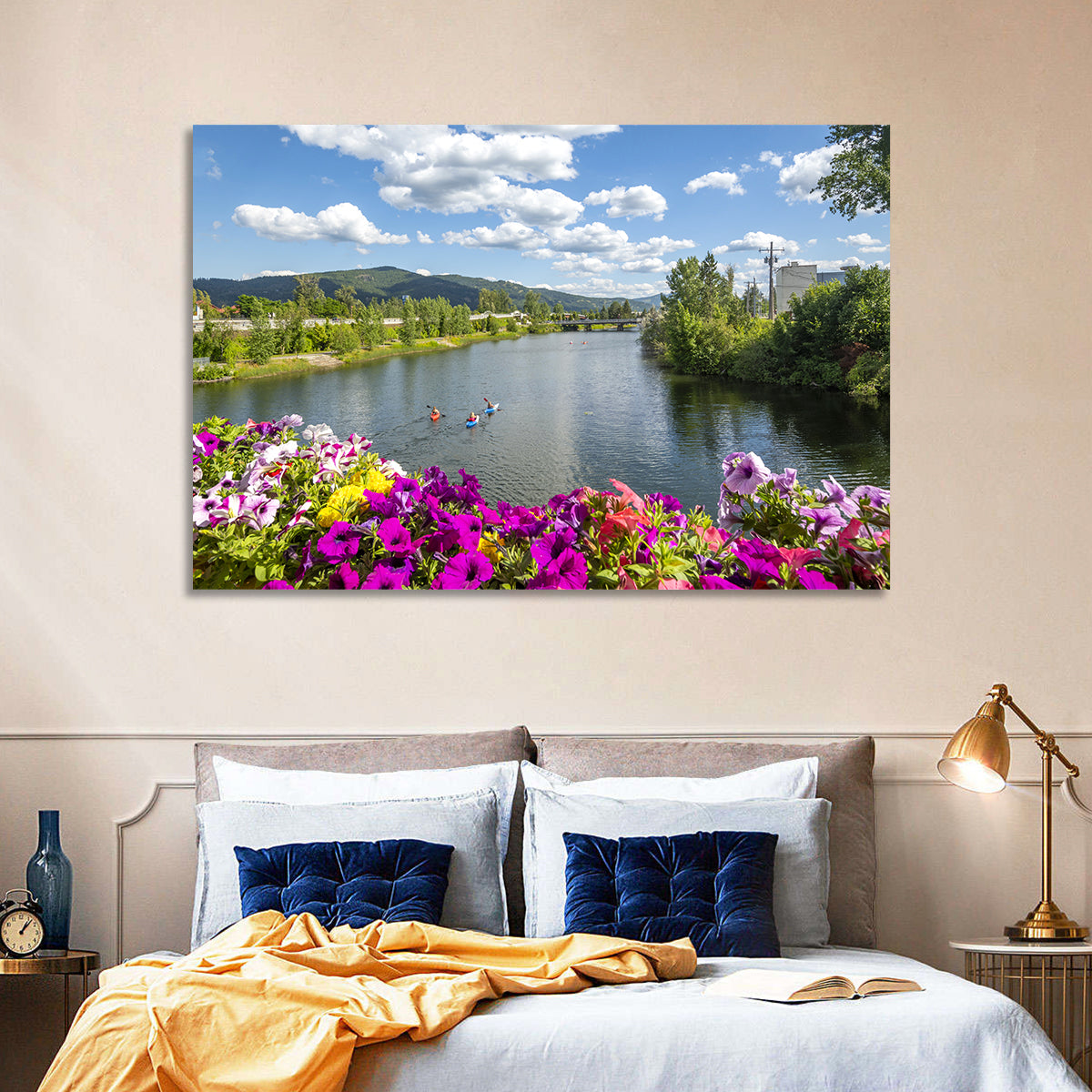 Sand Creek River with Petunias Wall Art