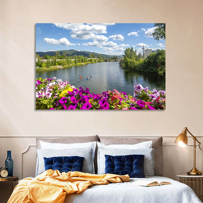 Sand Creek River with Petunias Wall Art