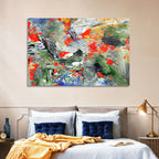 Melting Green Impasto Abstract Wall Art
