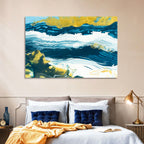 Flowing Streams with Gold Accents Wall Art