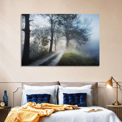 Foggy Forest Pathway Wall Art