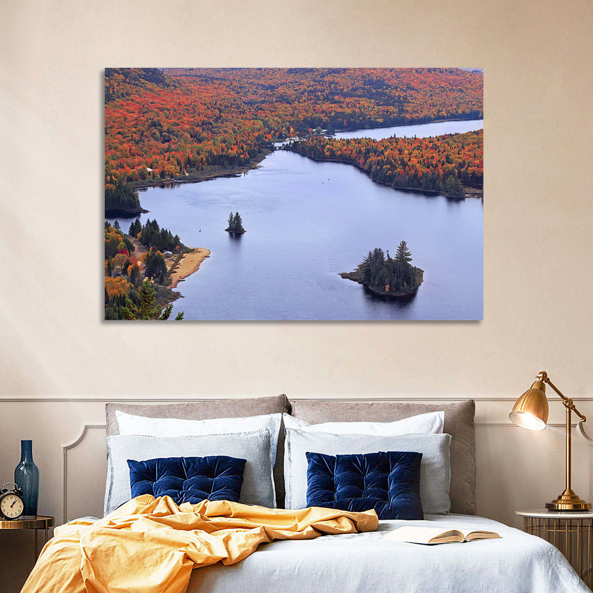 Lake Monroe Aerial with Islands Wall Art