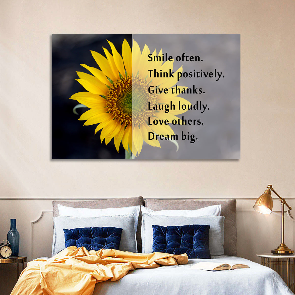 Sunflower Smile Typography Wall Art