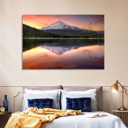 Mount Hood Reflected at Trillium Lake Wall Art