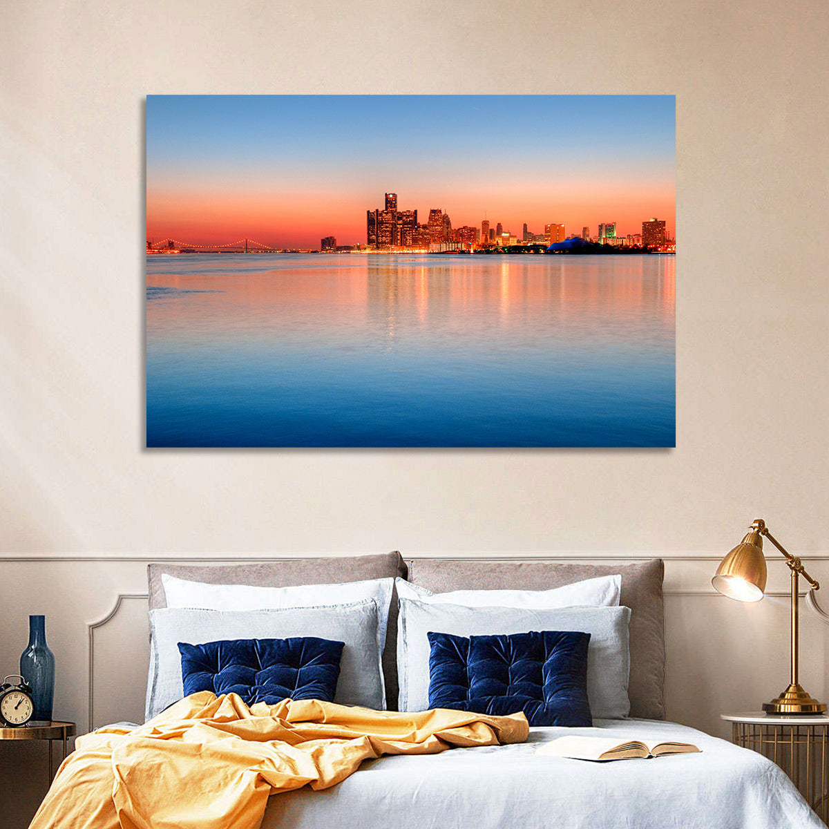 Detroit Golden Hour Skyline Wall Art