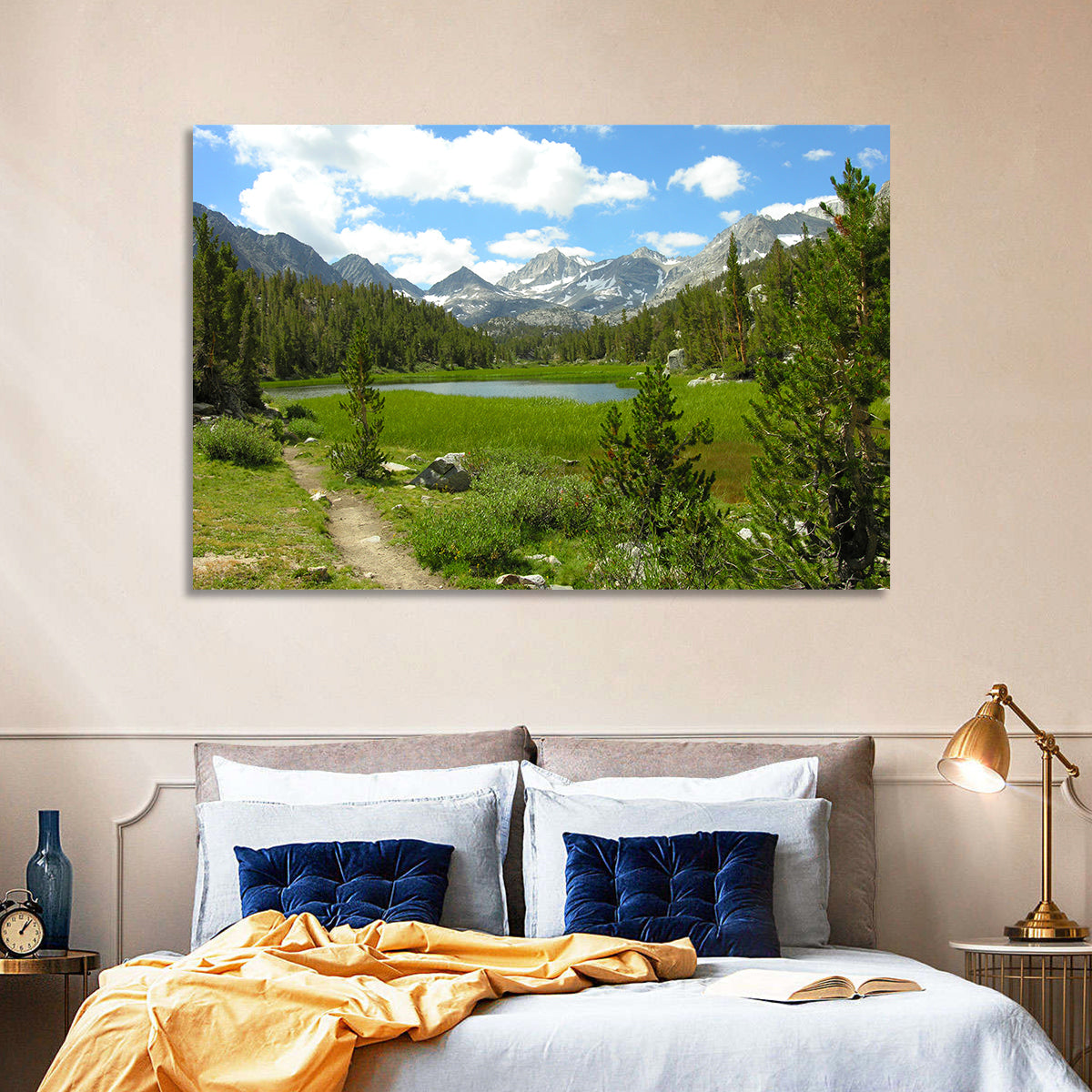 Sierra Nevada Trail to Snow Capped Peaks Wall Art