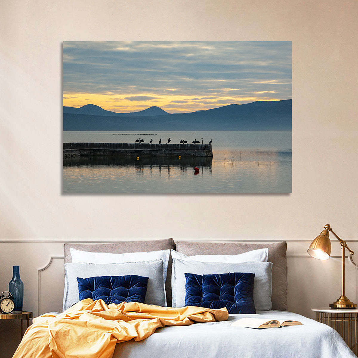 Lake Vrana Pier at Sunset Wall Art