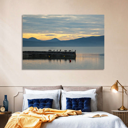 Lake Vrana Pier at Sunset Wall Art