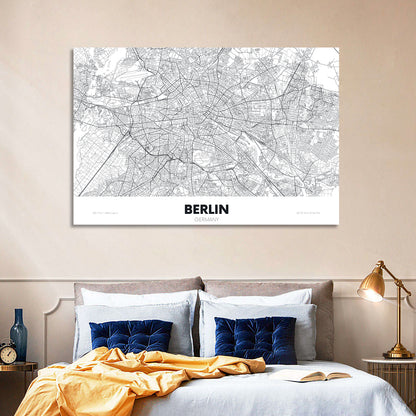 Berlin Street Network Map Wall Art