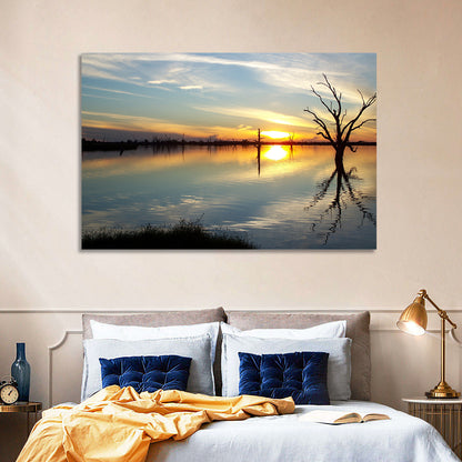 Murray River Sunset Reflection Wall Art
