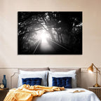 Foggy Forest Bridge Wall Art