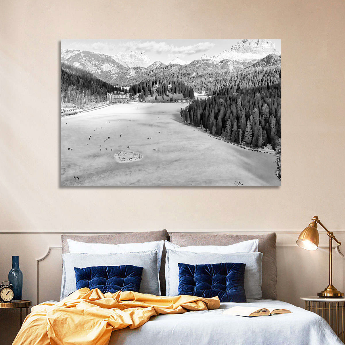 Dolomites at Lago Di Misurina Wall Art in a room, landscape