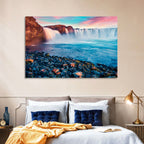 Goðafoss Waterfall at Sunset Wall Art