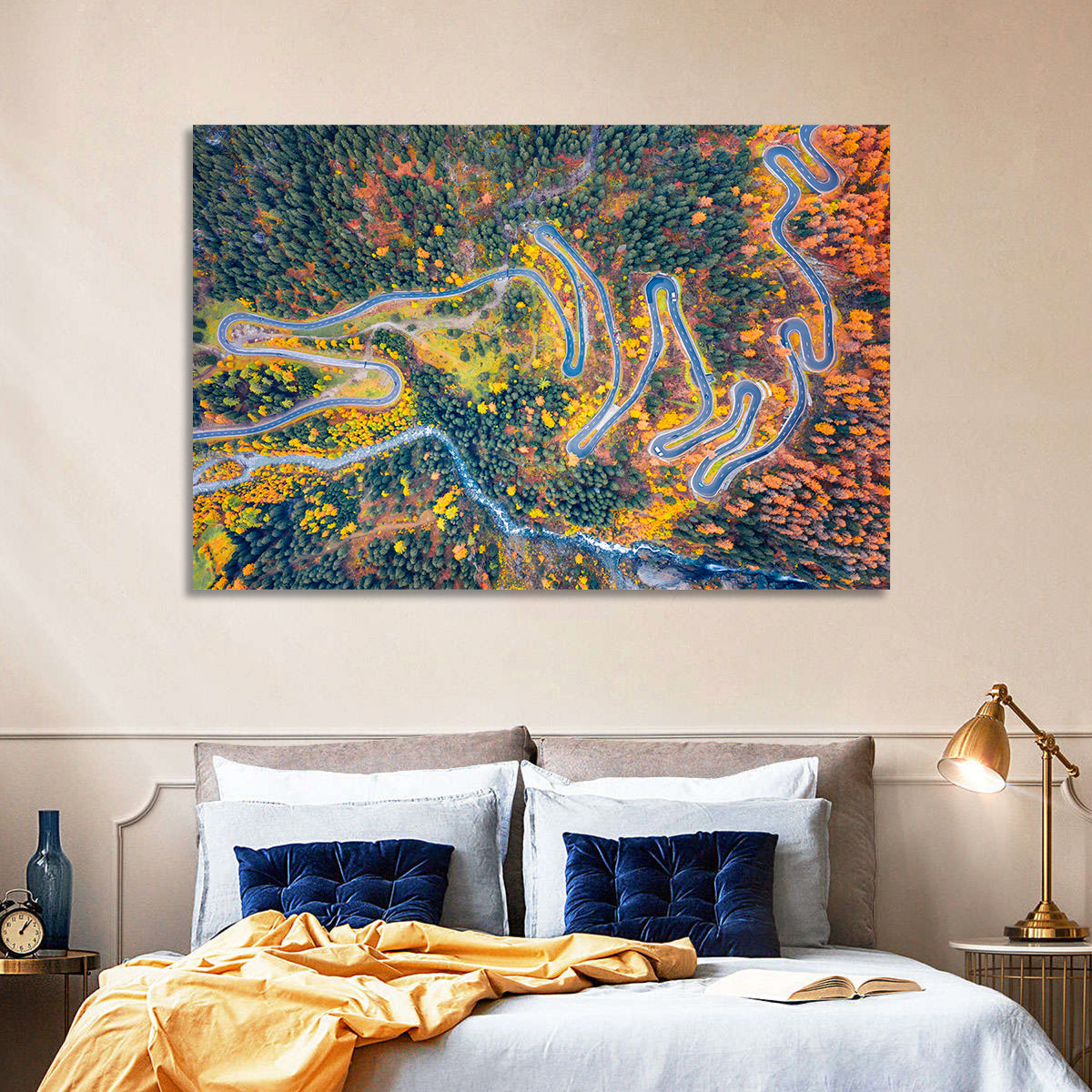 Maloya Pass Aerial View Wall Art in a room, landscape