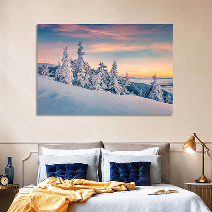 Snowy Carpathian Sunset Wall Art