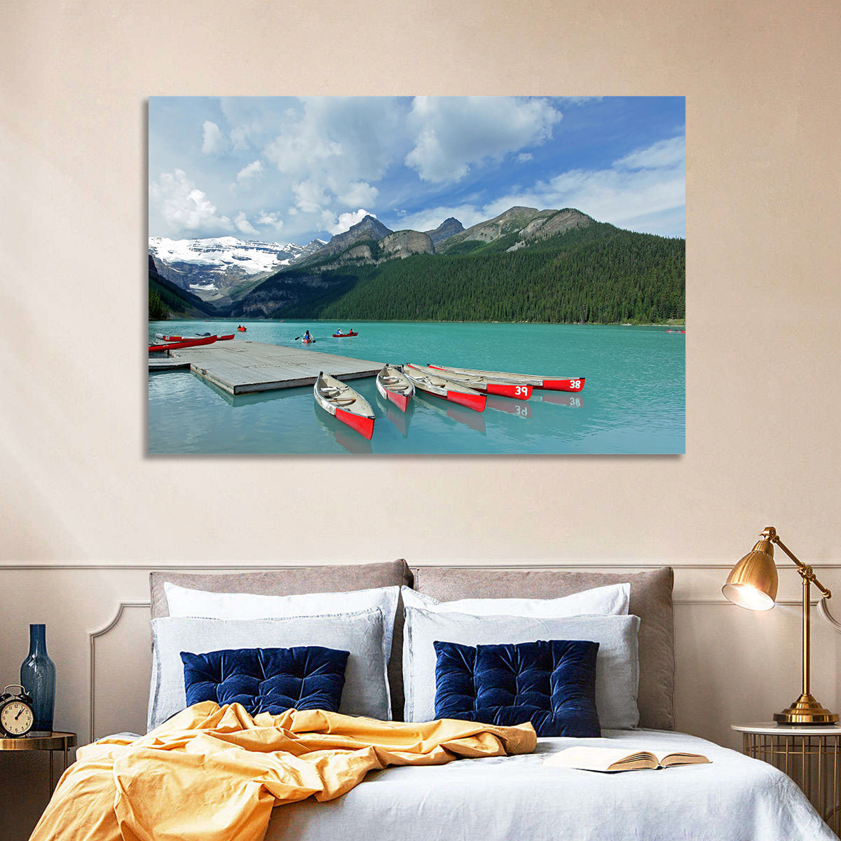 Red Canoes at Lake Louise Wall Art