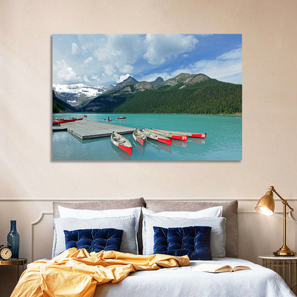 Red Canoes at Lake Louise Wall Art