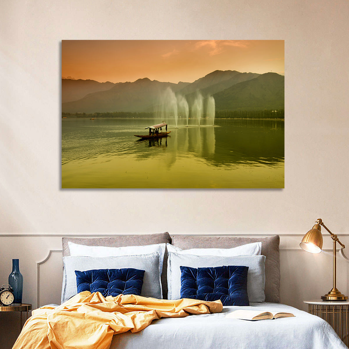 Dal Lake Srinagar Wall Art in a room, landscape