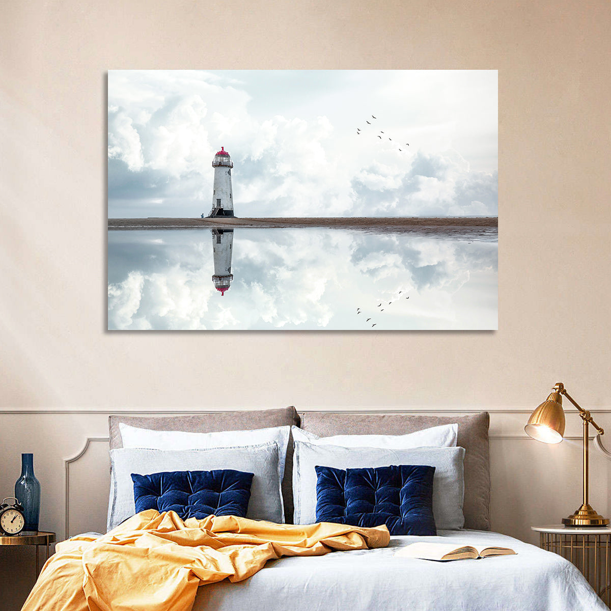 Wales Seashore Lighthouse Wall Art