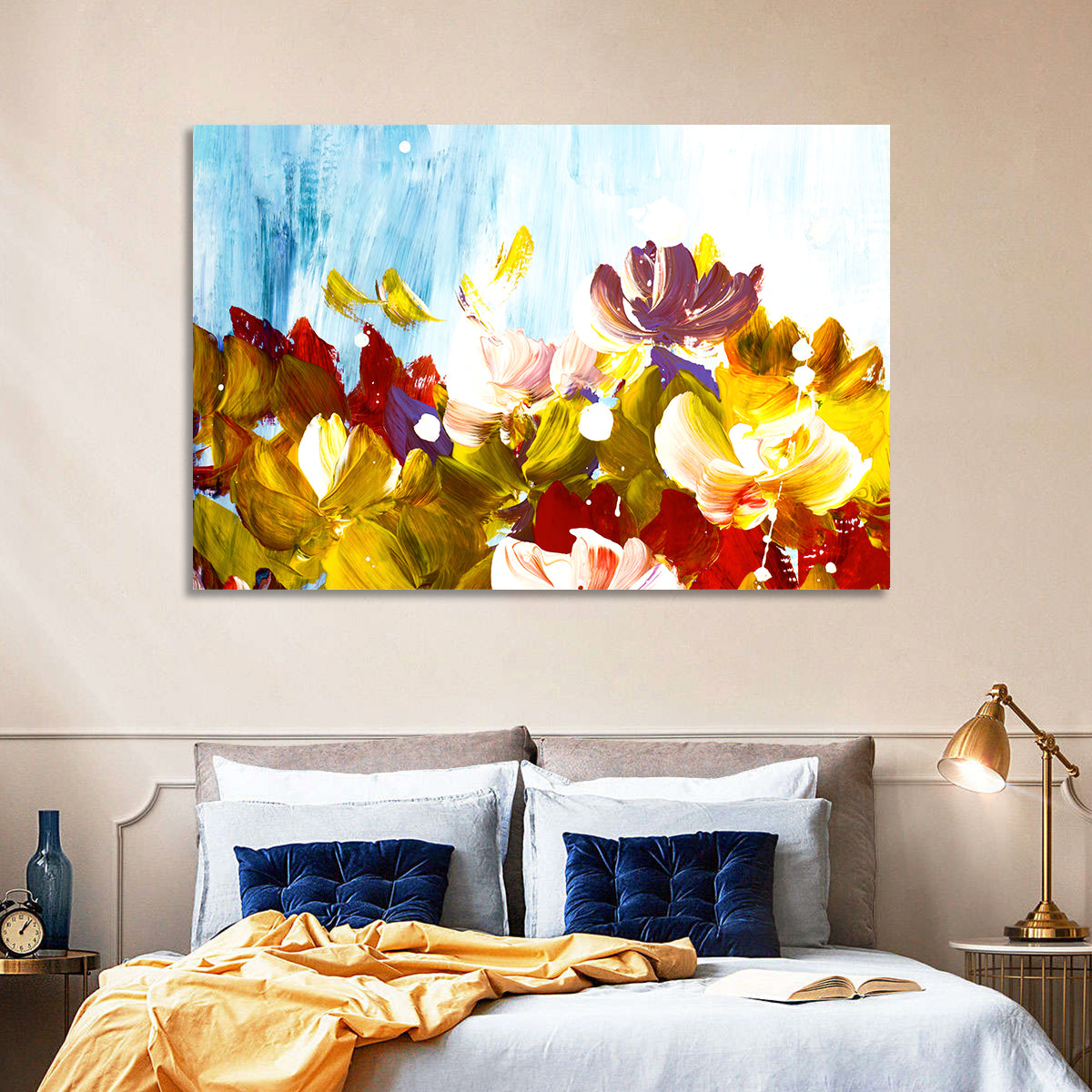 Impasto Floral Garden Wall Art in a room, landscape