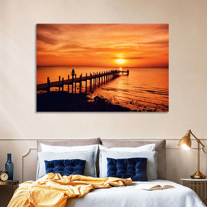 Kampot Pier at Sunset Wall Art