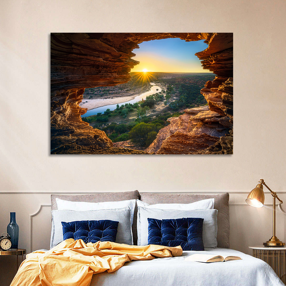 Nature's Window Sunrise, Kalbarri Wall Art in a room, landscape