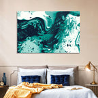 Teal Wave Abstract Wall Art