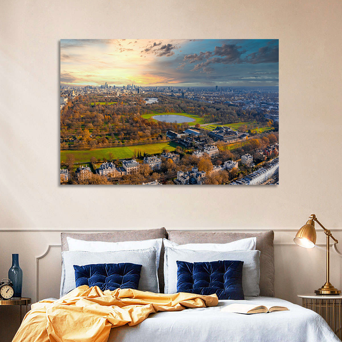 Cloudy Hyde Park Aerial Wall Art