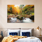 Forest Stream in Autumn Wall Art